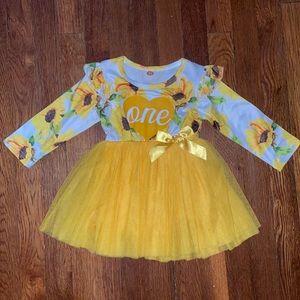 Baby Girl sunflower birthday dress 18-24 month